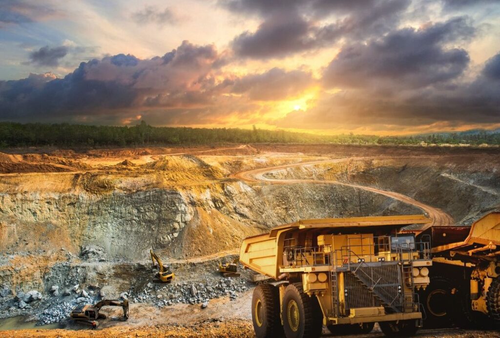 heavy vehicles on a quarry